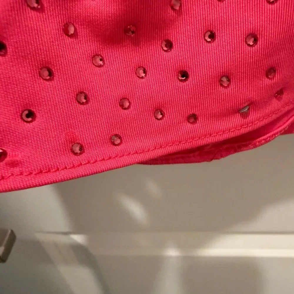 Saylor Rosemarie Rhinestone Mini Dress in Hot Pink Size M